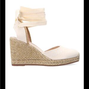 Stuart Weitzman Cream Espadrille Wedges
